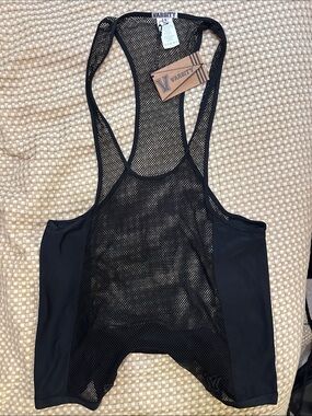 Varsity Black Mesh Men's Sports Bodysuit